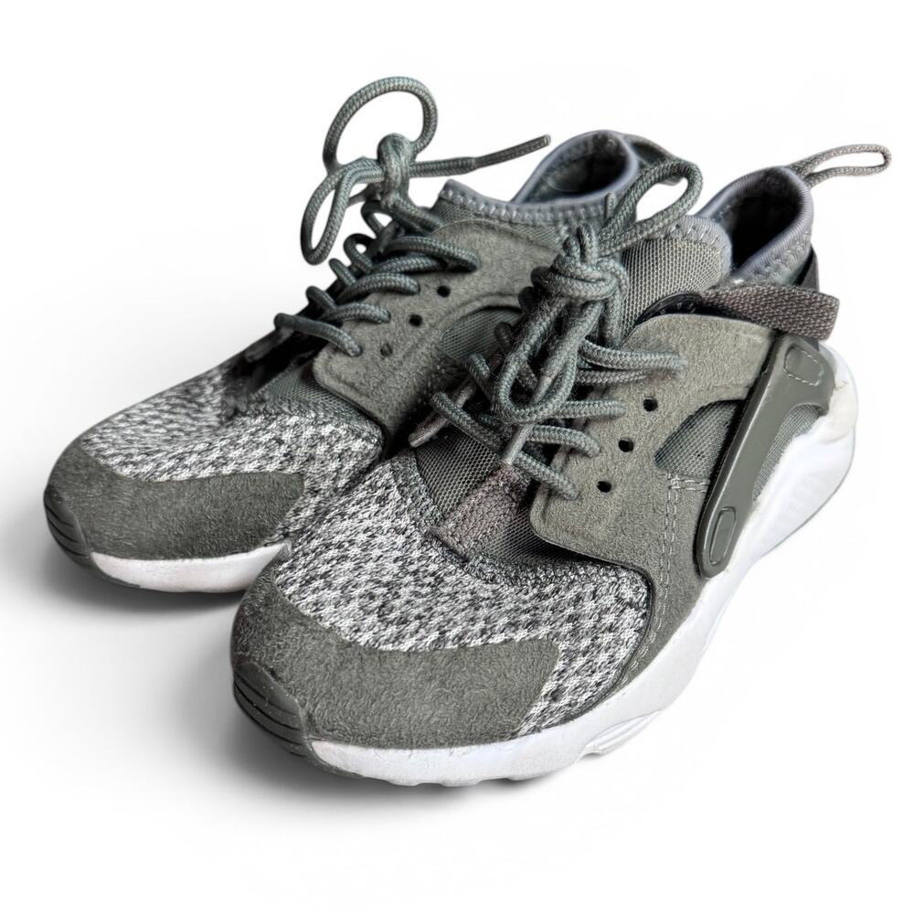 Nike Huarache Ultra Kids 11C Olive Green River Rock Mesh Sneakers Running Shoes